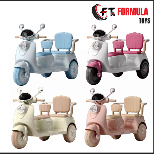 Kids triple-double seater scooter